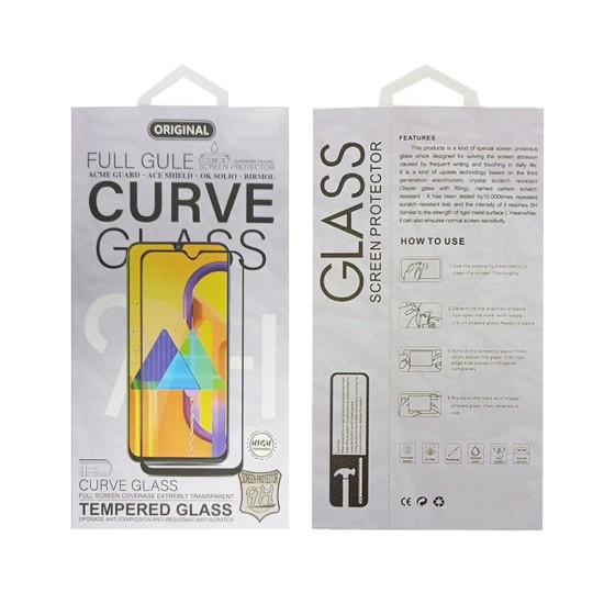 CURVED FULL GLUE GLASS PROTECTOR FOR SAMSUNG GALAXY A22 4G BLACK